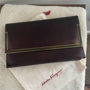 Salvatore Ferragamo Dark Brown Clutch